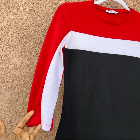 Zara Women's Bodycon Knee Length Dress Size Small Colorblock Classy Sexy‎ Chic - Picture 9 of 17